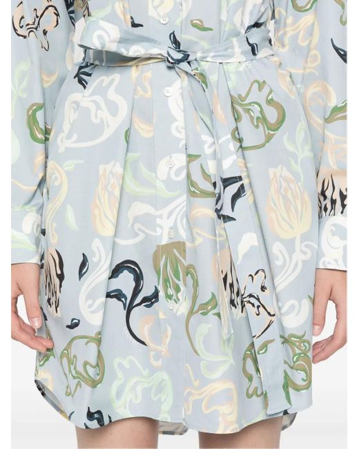 Lanvin White Floral-Print Mini Dress