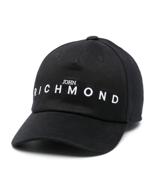 John Richmond Black Logo-embroidered Cotton Cap for men