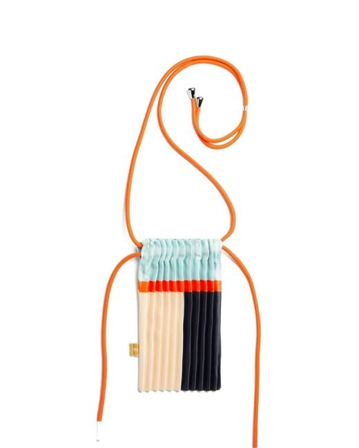 MULTITUDES BAGS Blue Plissé Colour-Block Mini Tote Bag