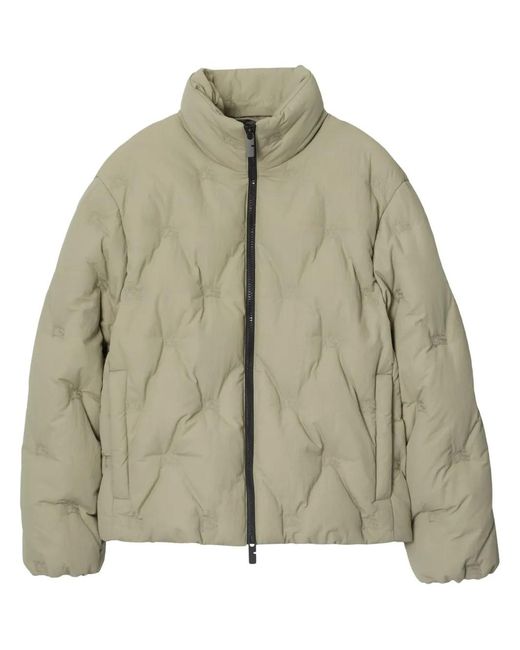 Burberry Green High-Neck Quilted Jacket