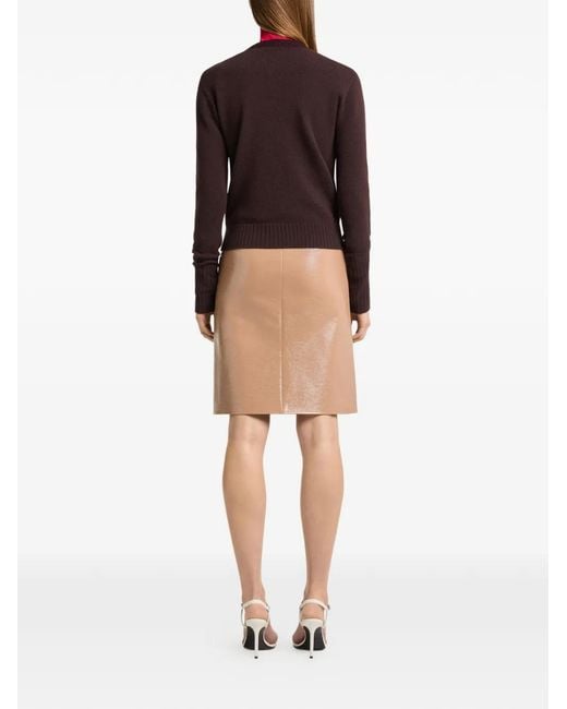 Courreges Natural Flared Vinyl Skirt