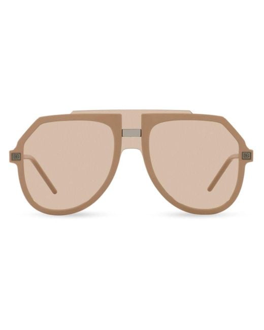 Dolce & Gabbana Natural Logo-engraved Oversize-frame Sunglasses for men