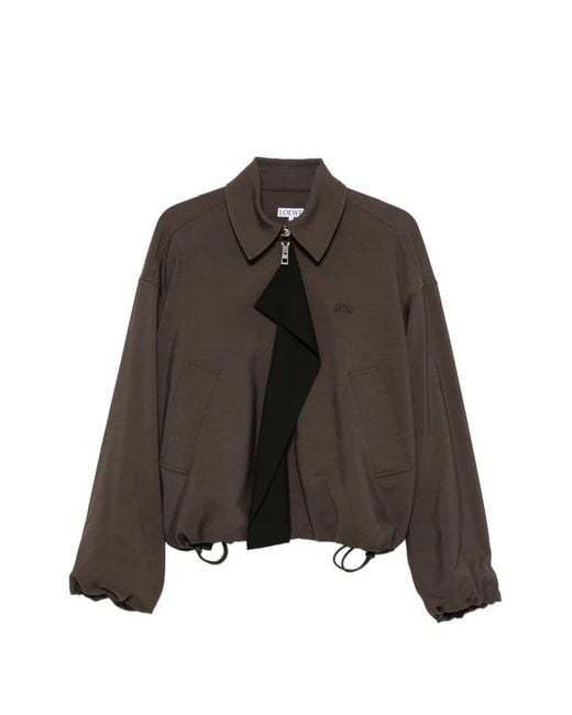 Loewe Brown Logo-Embroidered Jacket
