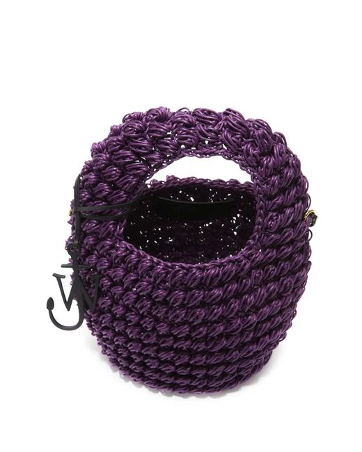 J.W. Anderson Purple Popcorn Basket Crossbody Bag