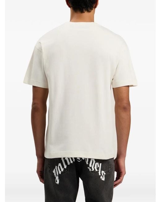 Palm Angels White Spray City Los Angeles Dripping Logo T-Shirt for men