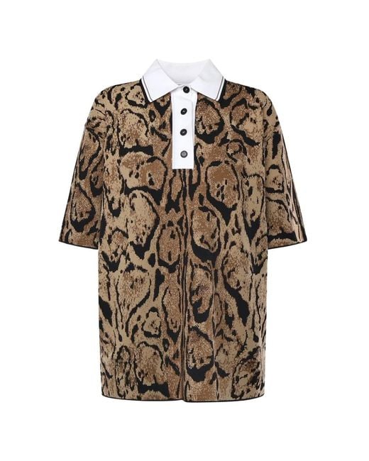 Stella McCartney Brown Printed Polo Top