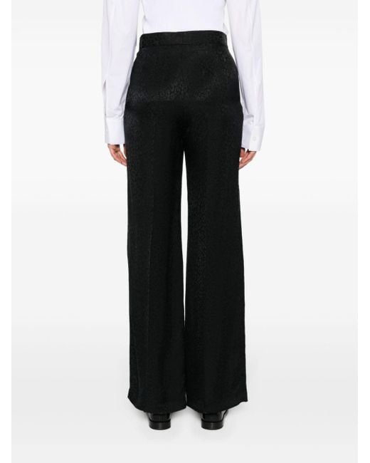 PS by Paul Smith Black Leopard-print High-rise Palazzo Pants