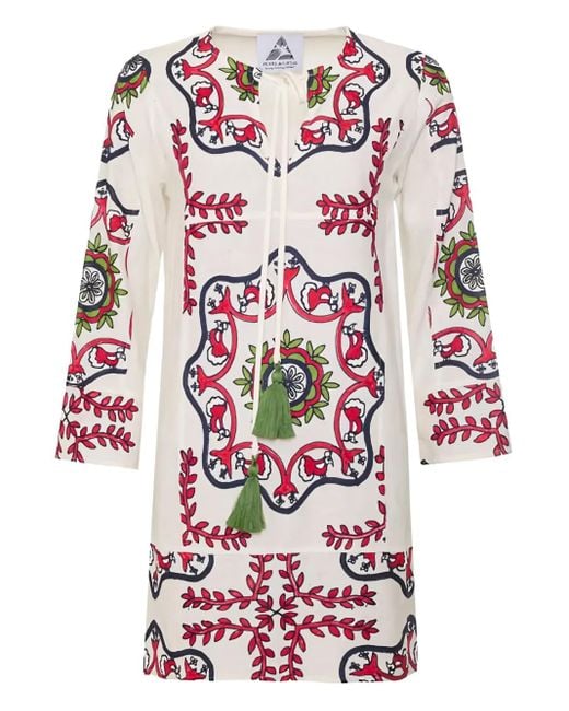Pearl & Caviar White Embroidered Mini Dress