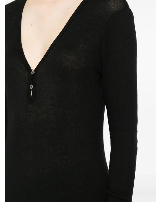 James Perse Black Ribbed Top