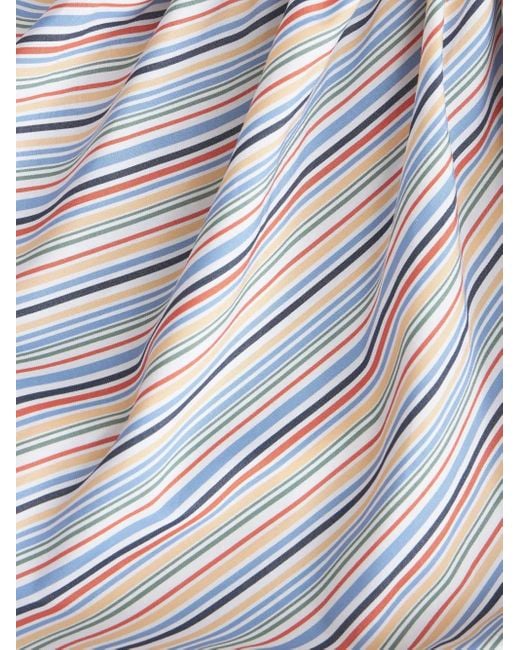 Etro Blue Striped Gathered Cotton Blouse