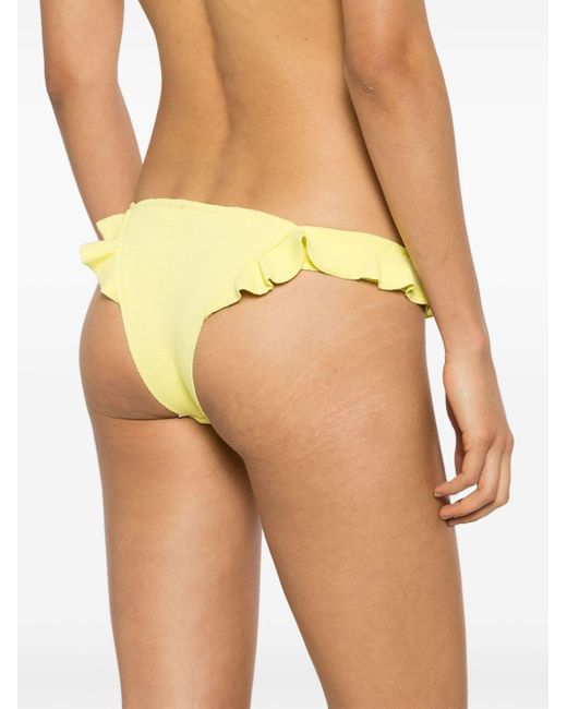 Clube Bossa Yellow Winni Ruffle-detail Bikini Bottoms