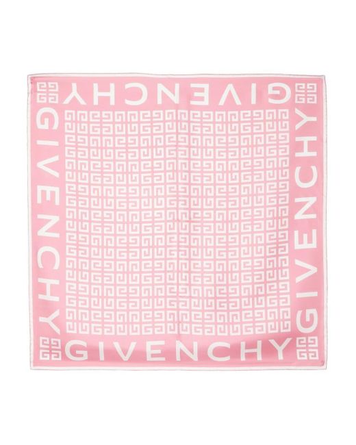 Givenchy Pink Seidenschal mit 4G-Print