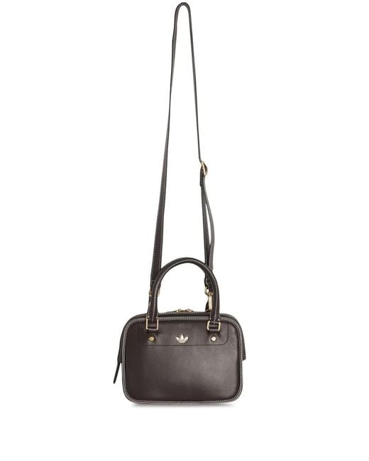Adidas White Small X Wb Logo-Debossed Leather Bag