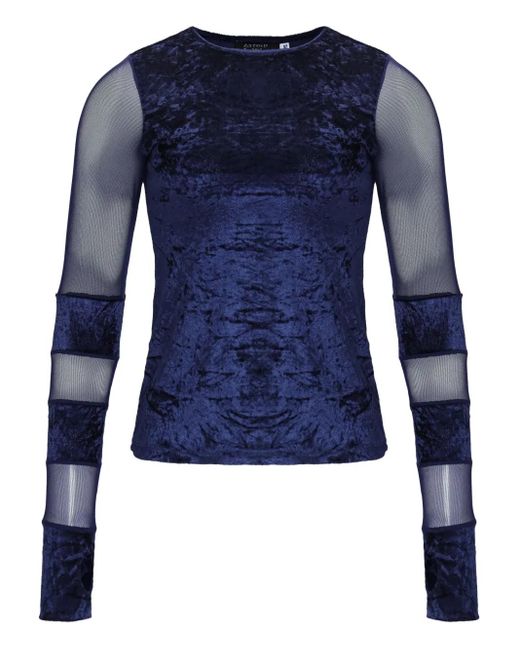 X Astrid mesh-panel top Amir Slama de color Blue