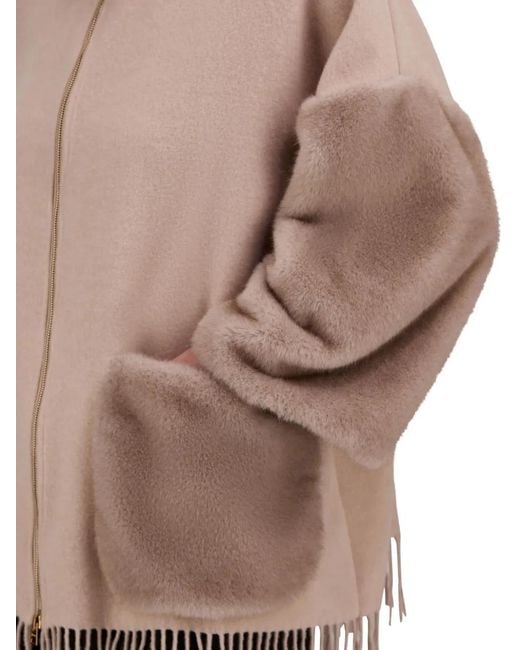 Herno Natural Fringed Poncho