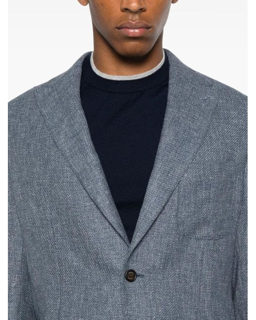 Eleventy Blue Two-Button Patch-Pocket Blazer for men