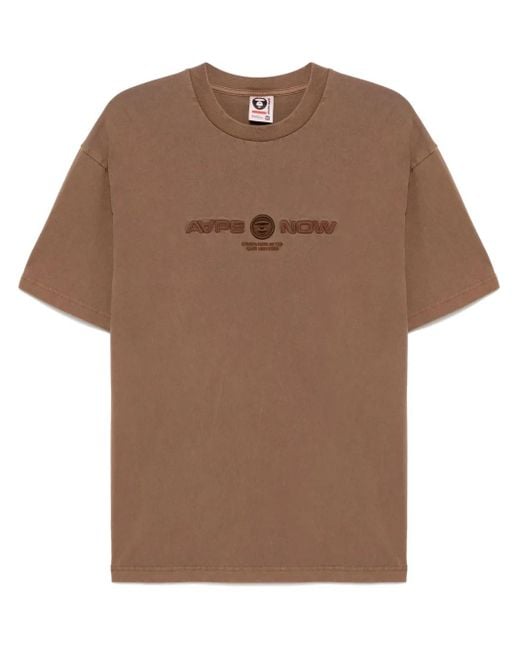 メンズ Aape By A Bathing Ape ロゴ Tシャツ Brown