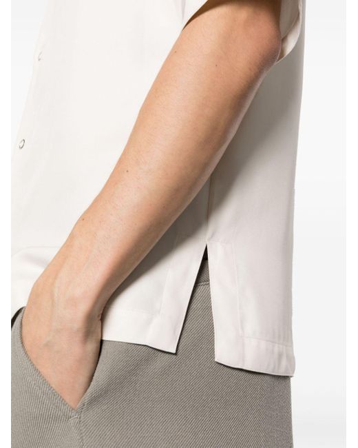 Sandro White Spread-collar Short-sleeve Shirt for men