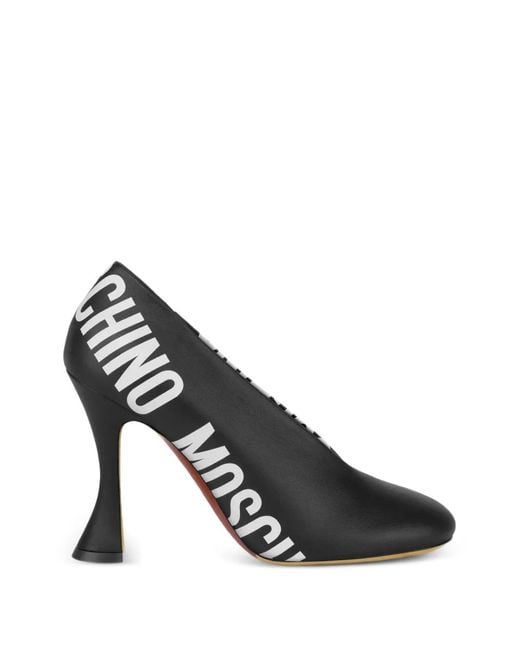 Moschino Black Logo-Print Pumps