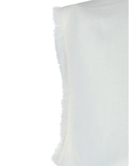 Antonelli White Fringed-Trim Top