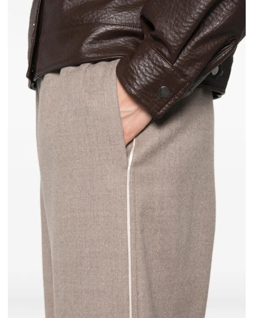 Carven White Side-Stripe Wide-Leg Trousers