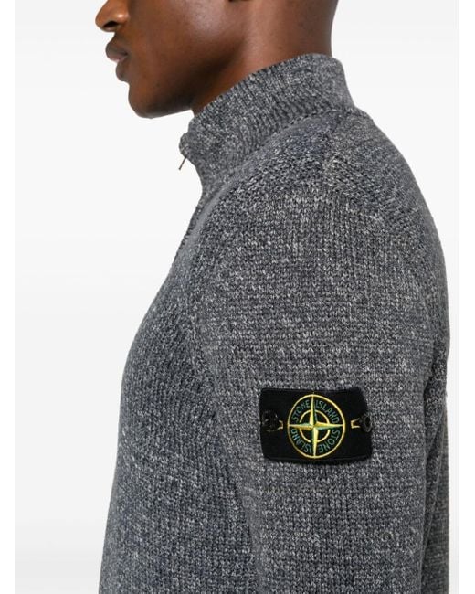 Stone Island Reißverschluss-Pullover mit Kompass-Patch in Gray für Herren