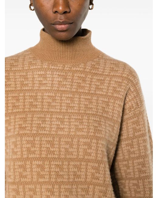 Fendi Natural Monogram Cashmere Sweater - Women's - Cashmere/elastane