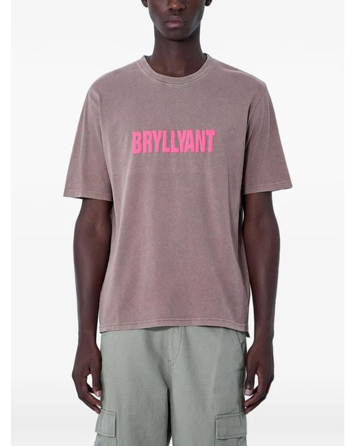 ACHM Purple Logo-Motif Jersey T-Shirt for men