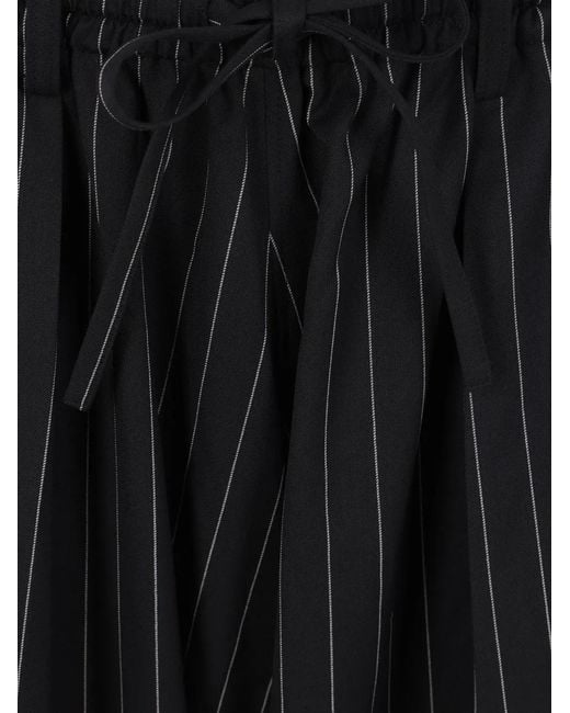 Y-3 Black Pinstripe-Pattern Trousers for men