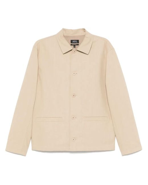 Sobrecamisa De Algodón A.P.C. de hombre de color Natural