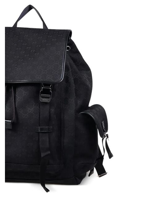Gucci Black Large Gg Canvas Backpack for men