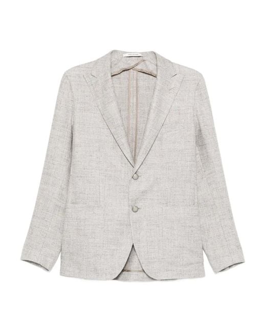 Tagliatore White Button Jacket for men