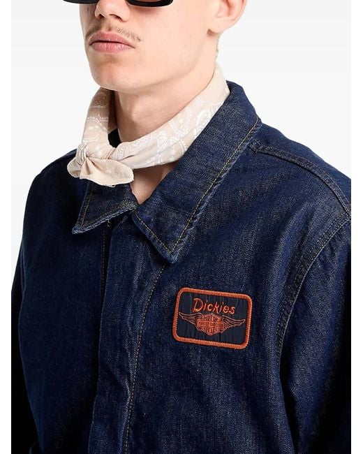 Dickies Blue Logo-Patch Denim Jacket for men