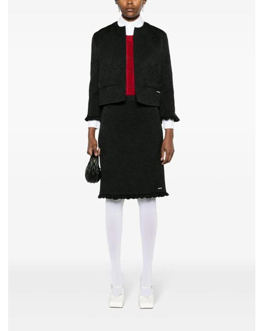 Miu Miu Black Matelassé Jacquard Jacket