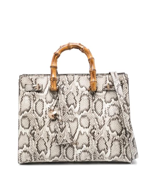 Liu Jo White Shopper mit Schlangen-Print