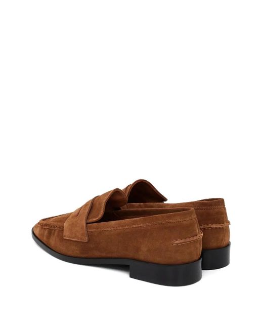 Atp Atelier Brown Airola Almond-Toe Strap Loafers