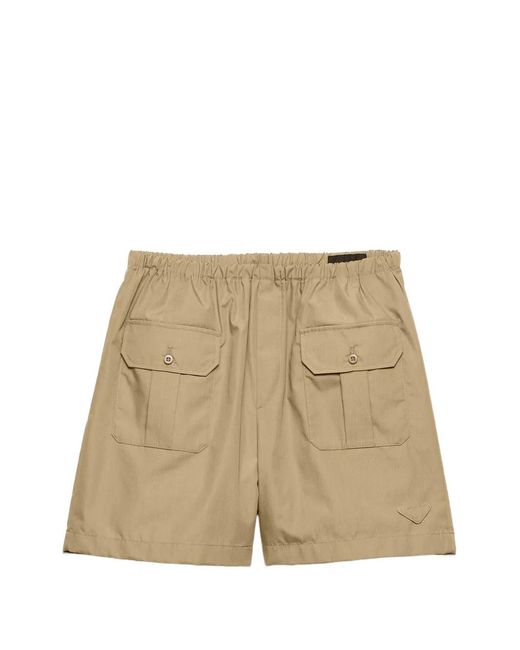 Prada Natural Elasticated-Waist Cargo Shorts for men