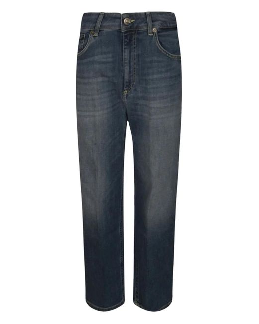 Dondup Blue Faded Straight-Leg Jeans