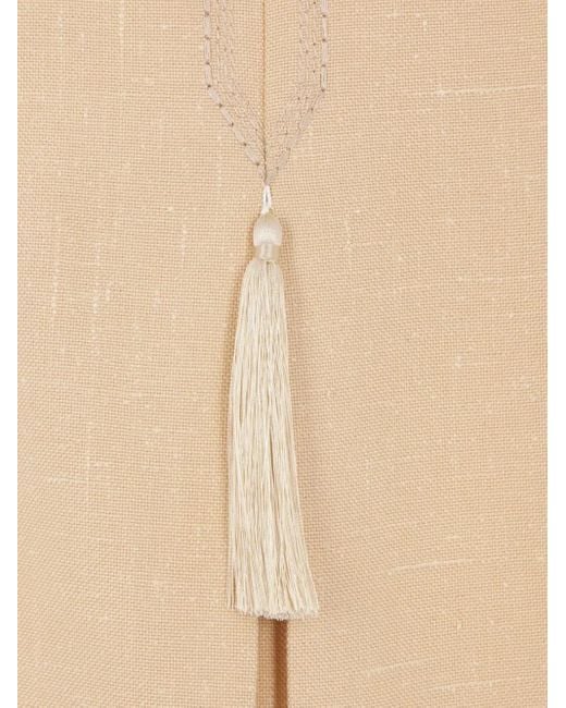 Valentino Garavani Natural Tasselled Embroidered Mini Dress