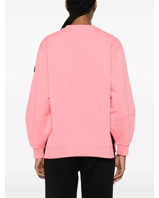 Moncler Pink Embossed-Logo Cotton Sweatshirt