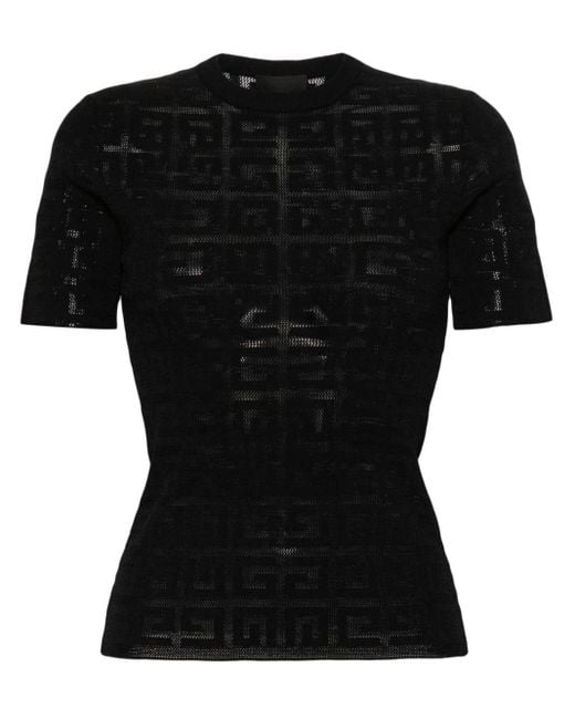 Camiseta con motivo 4G en jacquard Givenchy de color Black