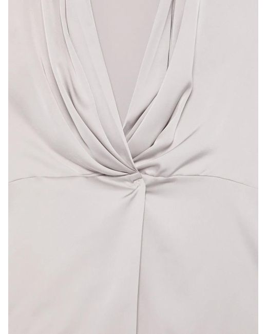 D.exterior Women's White Draped Top