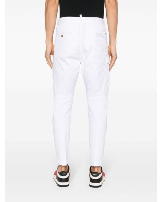 DSquared² White Sexy Cargo Trousers for men