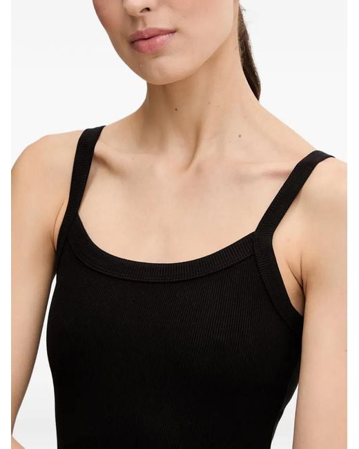 Guess Black Logo-Patch Mini Dress