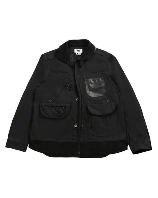 JUNYA WATANABE ブラック 変形ジャケット Junya Watanabe Men's Black Laminated Jacket