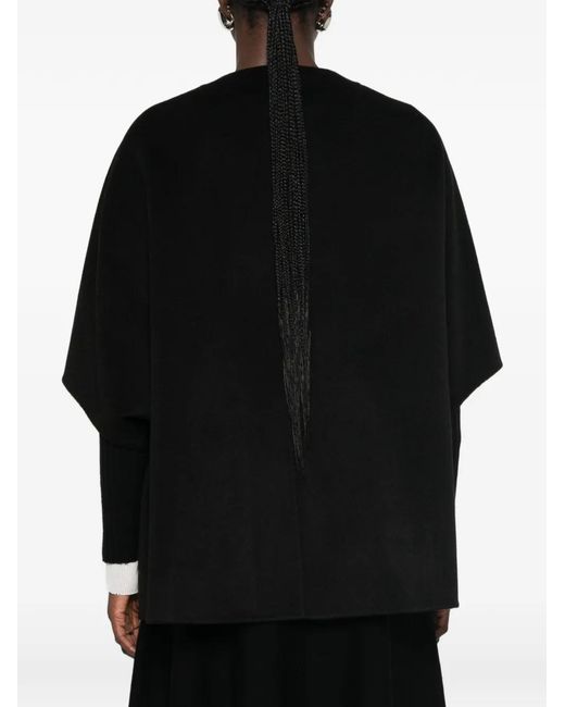 Kujten Black Open-Front Short-Sleeve Cape