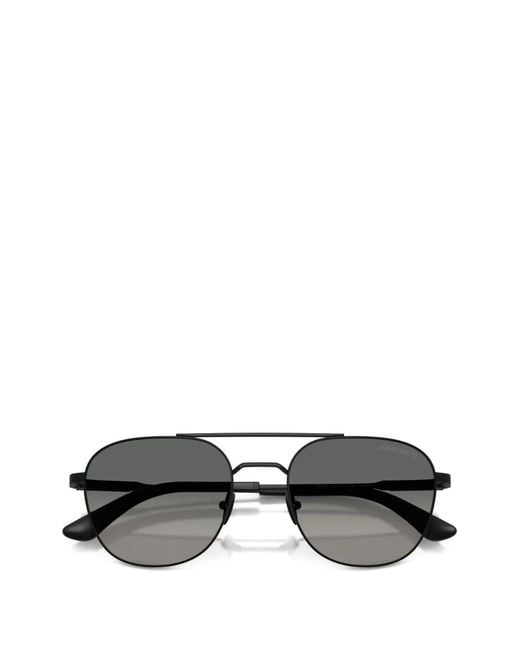 Giorgio Armani Gray Double-Bridge Sunglasses for men