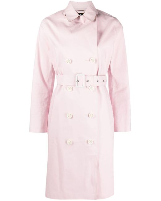 Mackintosh Pink Morna Double-breasted Trench Coat