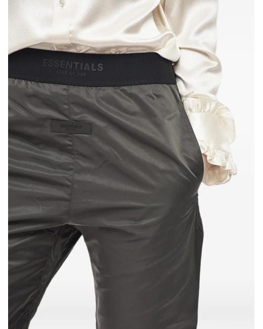 Fear Of God Gray Essentials Logo-Patch Trousers