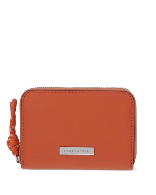 Karl Lagerfeld Orange Ikon Zip-Around Wallet